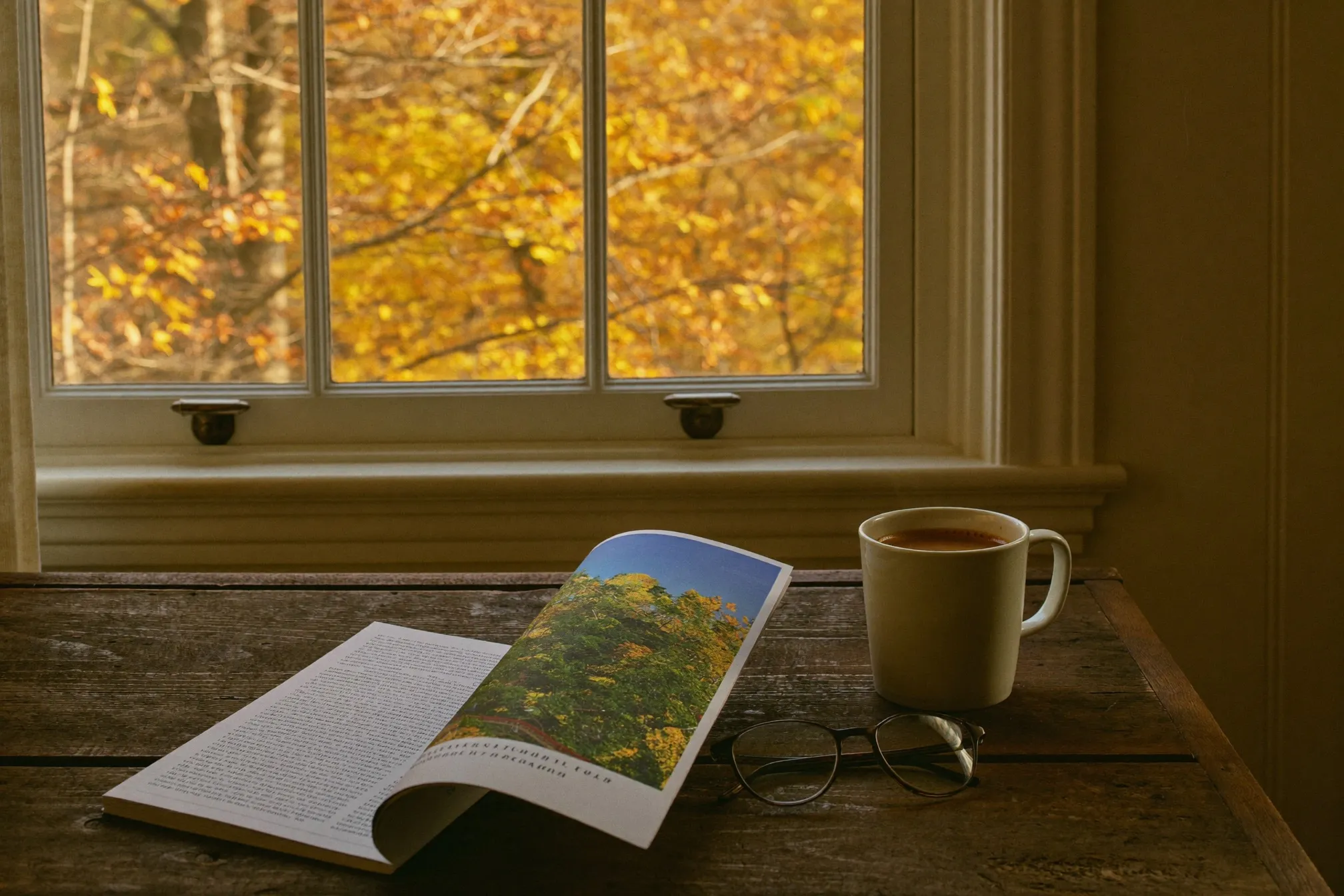 Morning coffee beside the printed 315NY Weekly newsletter in warm window light
